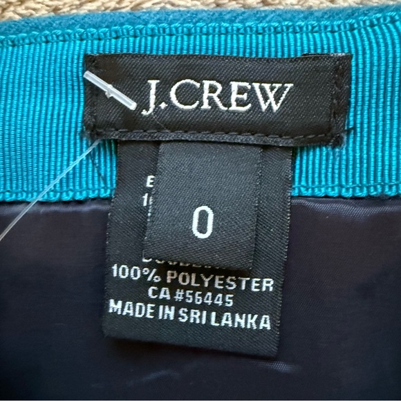 New J. Crew Blue Double Serge Wool Lined Back Zip No. 2 Pencil Skirt Size 0 - Picture 4 of 9